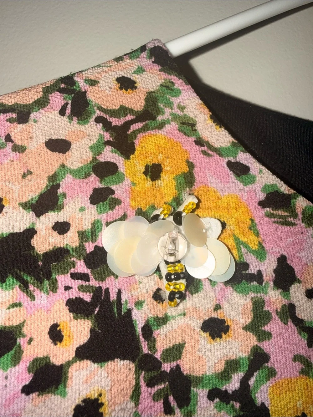 Betsey Johnson Asymmetrical Floral Midi Dress Bumble Bees Tea Party - Picture 8 of 10